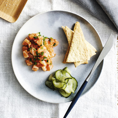 Lyndey Milans Salmon tartare with sesame wafers recipe